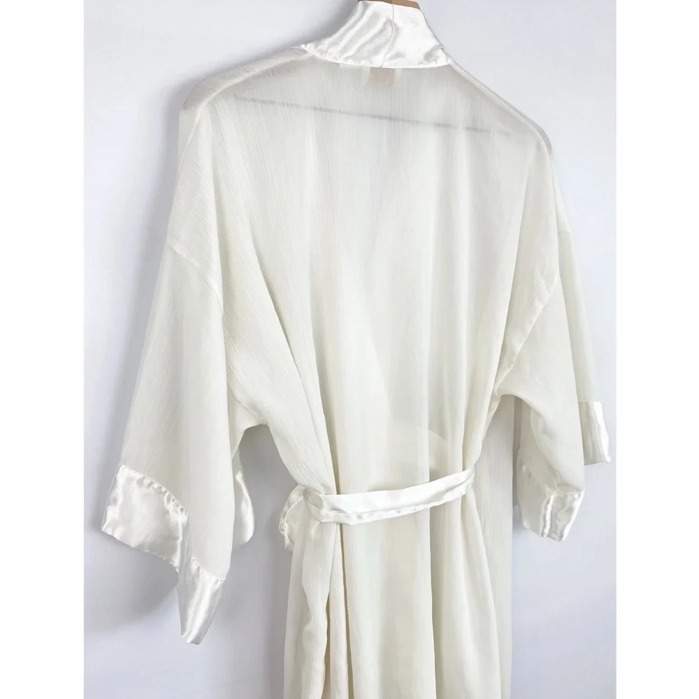 Vintage Victoria's Secret‎ Gold Label Sheer Wrap Robe, Ivory - One Size